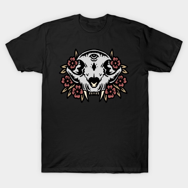 cat skull tattoo T-Shirt by donipacoceng